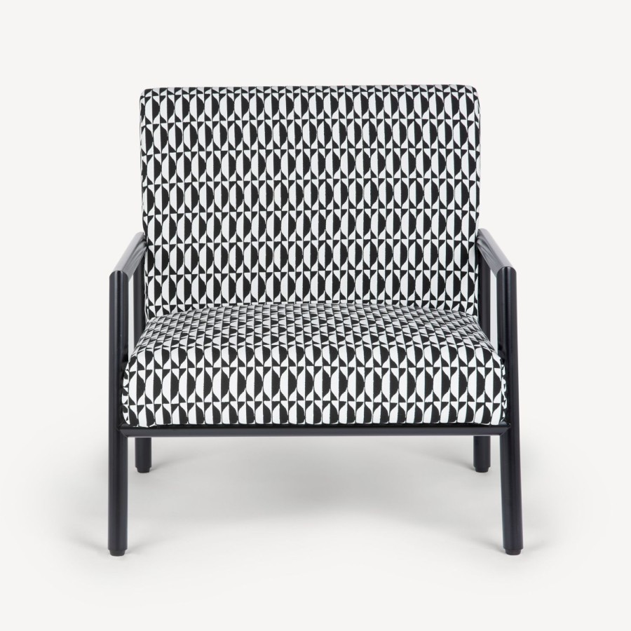 Fornasetti Poltroncina Da Esterno Losanghe Bianco Nero Salotti