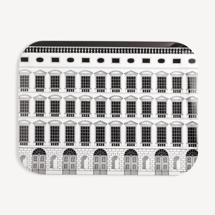 Fornasetti Vassoio Architettura Bianco Nero Vassoi E Pliants Decorativi
