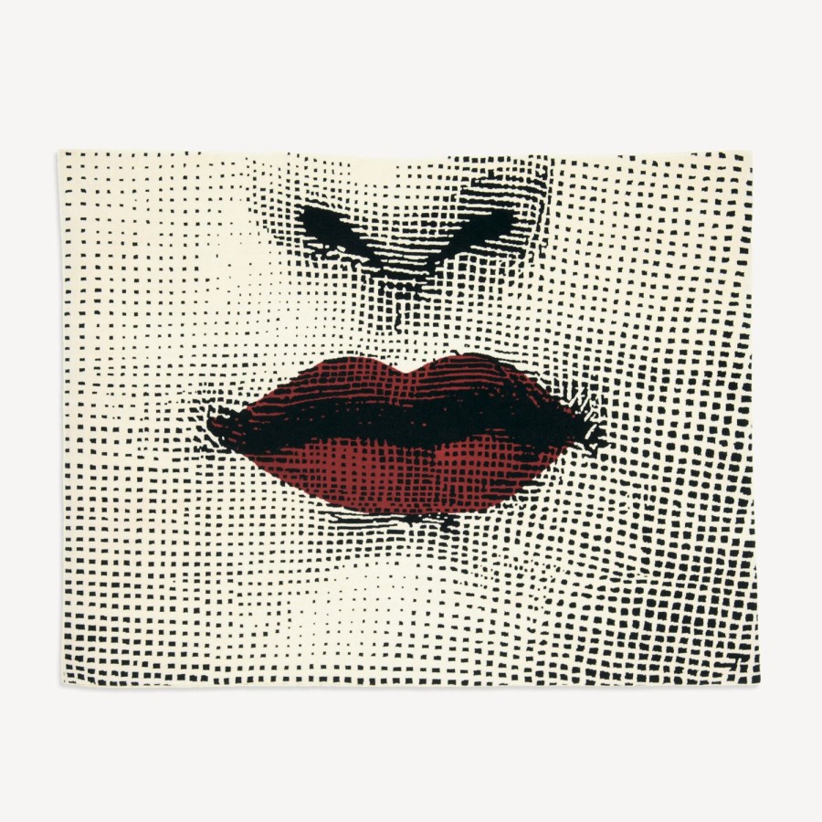 Fornasetti Tappeto Bacio Bianco/Nero/Rosso Tappeti Di Design