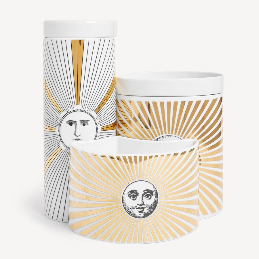 Fornasetti Nel Mentre Set Di Tre Candele Profumate - Soli Decor - Fragranza Immaginazione Bianco/Nero/Oro Candele Profumate