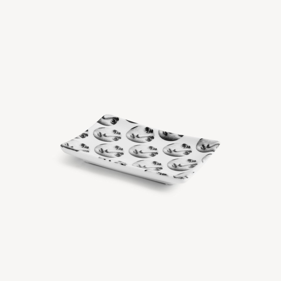 Fornasetti Posacenere Rettangolare Tema E Variazioni N.197 Bianco Nero Posacenere Di Design